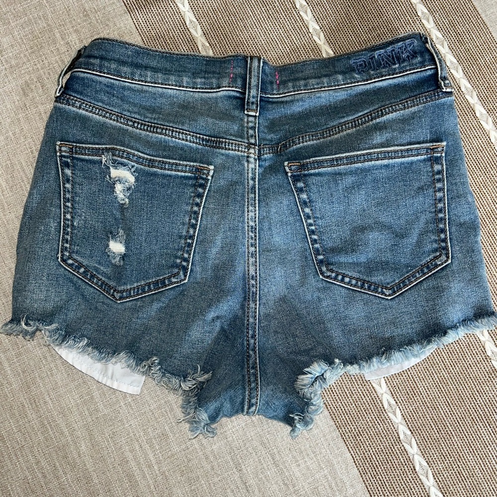 PINK high waisted jean shorts - Picture 5 of 6